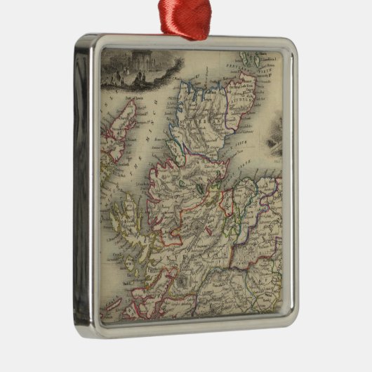 Schotland met binnenlandkaart van de Shetlandeilan Metalen Ornament (Rechts)