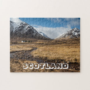 Schotland, met sneeuw bedekte bergen legpuzzel