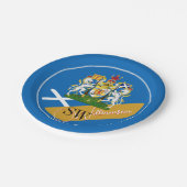 Schotland & Monogram, Schotse vlag / Blauw Papieren Bordje (Gekanteld)