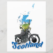 Schotland motorfiets kaart reis poser (Achterkant)