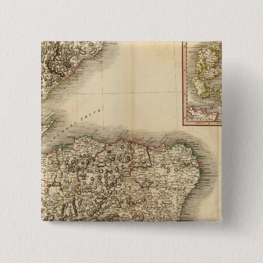 Schotland NE Vierkante Button 5,1 Cm (Voorkant)