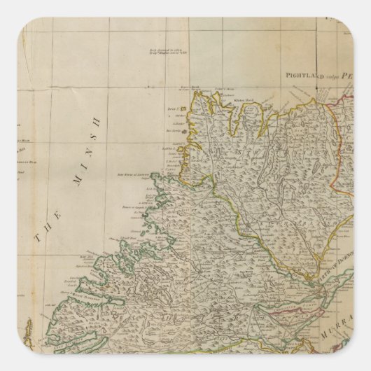 Schotland noord vierkante sticker (Voorkant)
