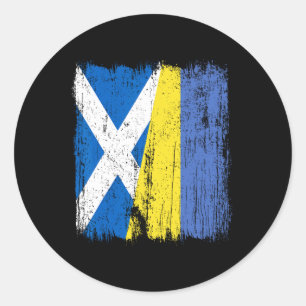Schotland Oekraine Half Vlag Schotse Oekraïense Er Ronde Sticker
