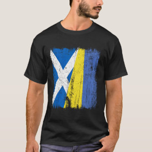 Schotland Oekraïne Half Vlag Schotse Oekraïense Er T-shirt