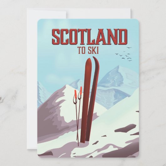 Schotland om te skiën vintage reisposter (Voorkant)