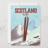 Schotland om te skiën vintage reisposter (Achterkant)