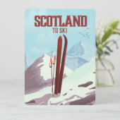 Schotland om te skiën vintage reisposter (Staand voorkant)