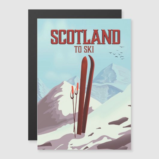 Schotland om te skiën vintage reisposter (Voorkant / Achterkant)