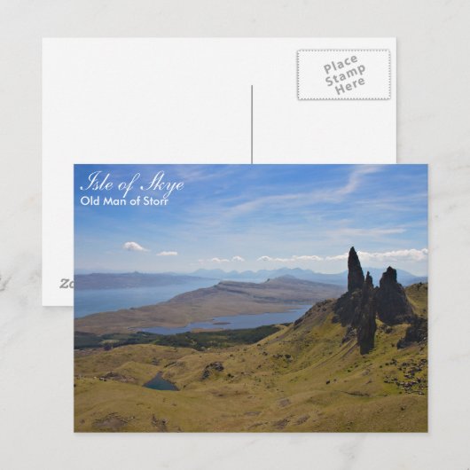 Schotland - oud Man van het briefkaart Storr (Voorkant / Achterkant)
