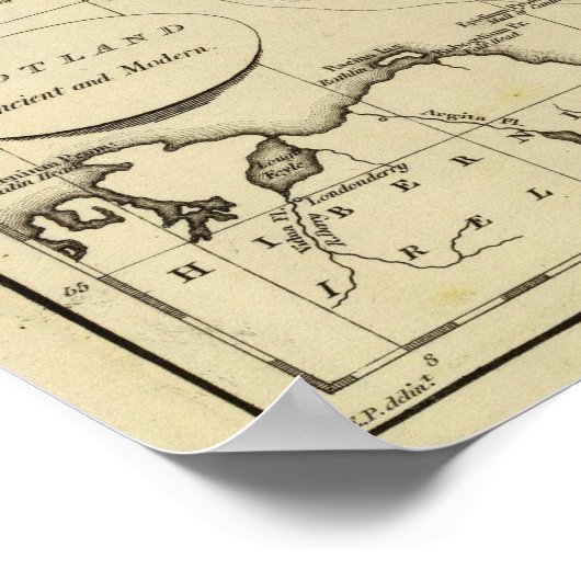 Schotland, oud, modern poster (Hoek)