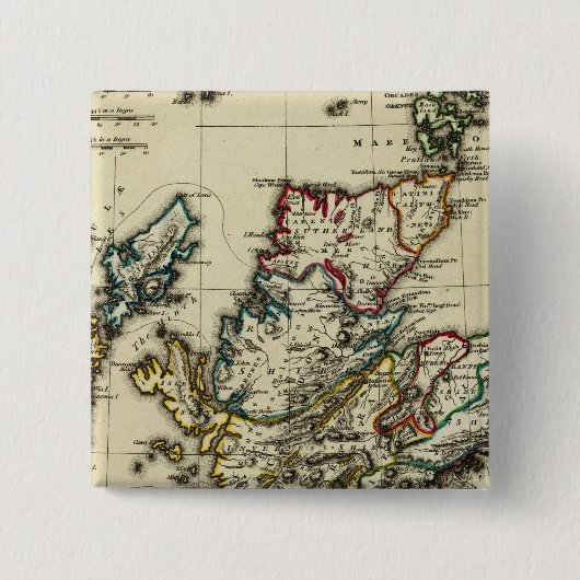 Schotland, oud, modern vierkante button 5,1 cm (Voorkant)
