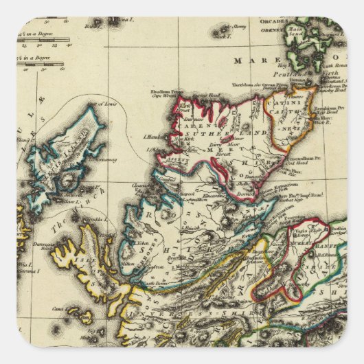 Schotland, oud, modern vierkante sticker (Voorkant)