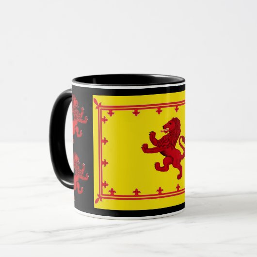 Schotland oude Rampant leeuw vlag, embleem, banner Mok (Voorkant links)