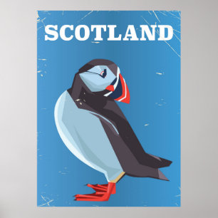 Schotland Papegaaiduiker Vogel Vintage reisposter Poster