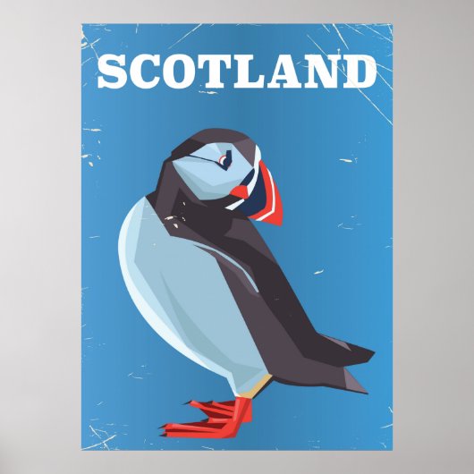 Schotland Papegaaiduiker Vogel Vintage reisposter Poster (Voorkant)