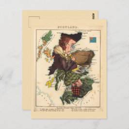 Schotland Pictogrammen Kaarten Vintage Ansichtkaar