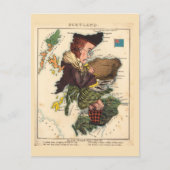 Schotland Pictogrammen Kaarten Vintage Ansichtkaar (Voorkant)
