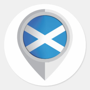 Schotland Pin Locatie Vlag Ronde Sticker