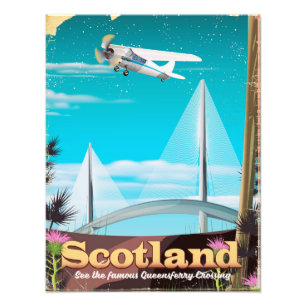 Schotland Queensferry Crossing reisposter Foto Afdruk