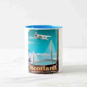 Schotland Queensferry Crossing reisposter Tweekleurige Koffiemok