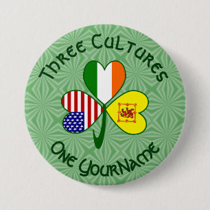 Schotland Rampant USA Ierland Vlaggen Shamrock Naa Ronde Button 7,6 Cm