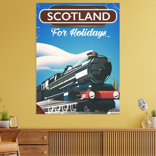 Schotland — Reisposter voor locomotieven Canvas Afdruk (Insitu (Woonkamer))