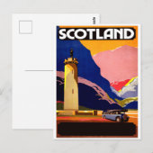 Schotland, reizen per bus, vintage ansichtkaart briefkaart (Voorkant / Achterkant)