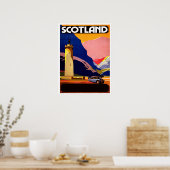 Schotland, reizen per bus, vintage poster (Keuken)