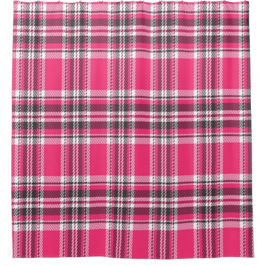 Schotland Roze en Black Tartan Pset Douchegordijn (Voorkant)
