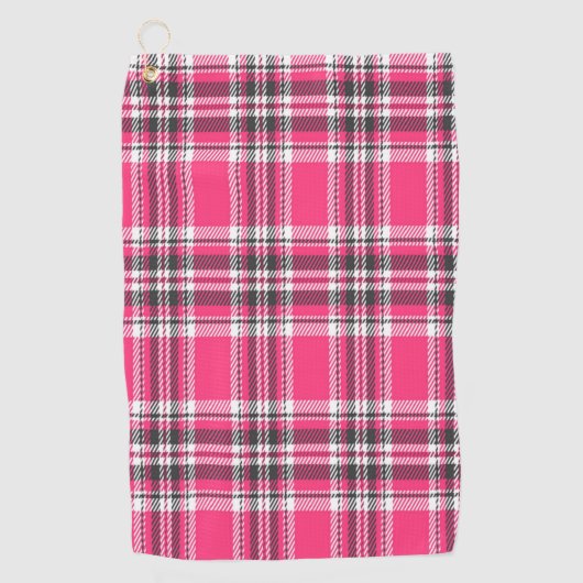 Schotland Roze en Black Tartan Pset Golfhanddoek (Voorkant)