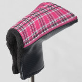Schotland Roze en Black Tartan Pset Golfheadcover (3/4 voorkant)