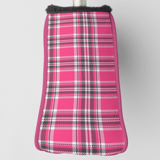 Schotland Roze en Black Tartan Pset Golfheadcover (Draai 90)