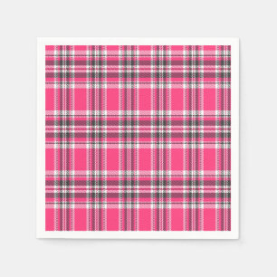 Schotland Roze en Black Tartan Pset Servet