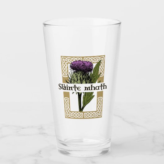 Schotland Schotse distel en Schotten Gaelic Toast Glas (Voorkant)