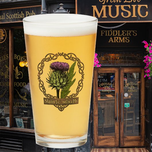 Schotland Schotse distel en Schotten Gaelic Toast Glas