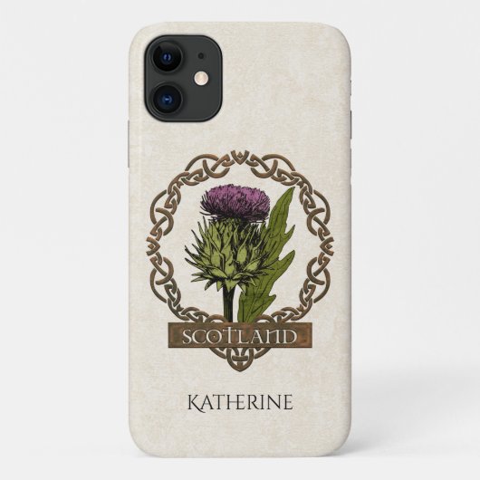 Schotland Schotse Distel Keltische Knopen Naam Case-Mate iPhone Case (Achterkant)
