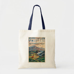 Schotland Schotse Hoogland Herten Illustratie Retr Tote Bag