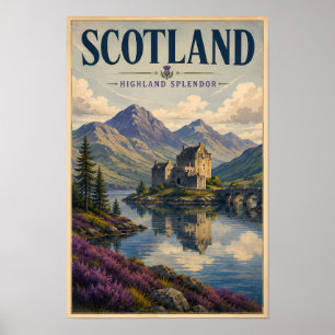 Schotland Schotse Hoogland Illustratie Reis Kunst Poster