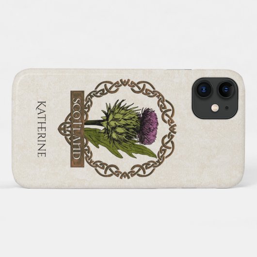Schotland Schotse Thistle Celtic Knots Name Case-Mate iPhone Case (Achterkant (horizontaal))