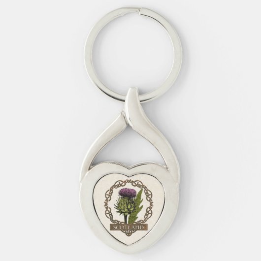 Schotland Schotse Thistle Celtic Knots Sleutelhanger (Voorkant)