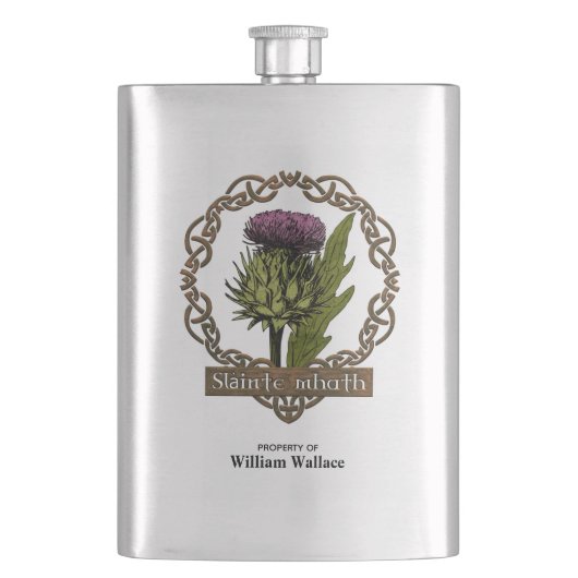 Schotland Schotse Thistle en Schots-Gaelic Toast Flacon (Voorkant)