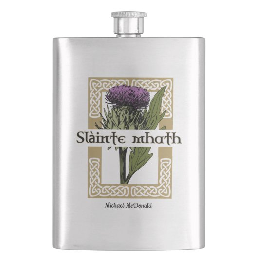 Schotland Schotse Thistle en Schots-Gaelic Toast Flacon (Voorkant)