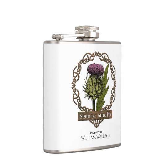 Schotland Schotse Thistle en Schots-Gaelic Toast Heupfles (Rechts)