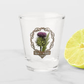 Schotland Schotse Thistle en Schots-Gaelic Toast Shot Glas (Voorkant)