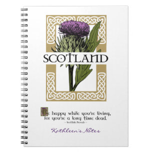 Schotland Schotse Thistle Gold Celtic Knots Name Notitieboek