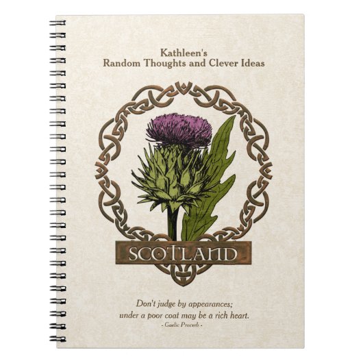 Schotland Schotse Thistle Gold Celtic Knots Notitieboek (Voorkant)