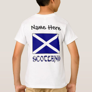 Schotland Schotse Vlag Zwart Personalisatie T-shirt