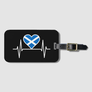 Schotland - Scotland Flag Heartbeat Bagagelabel