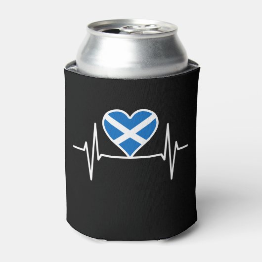 Schotland - Scotland Flag Heartbeat Blikjeskoeler (Blikje Voorkant)
