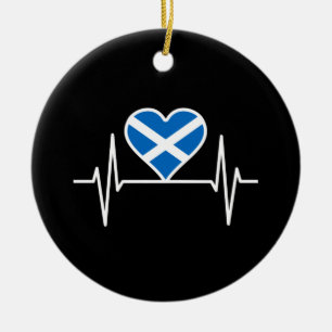 Schotland - Scotland Flag Heartbeat Keramisch Ornament
